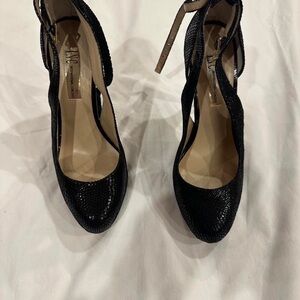 INC Black Textured Women's Heels